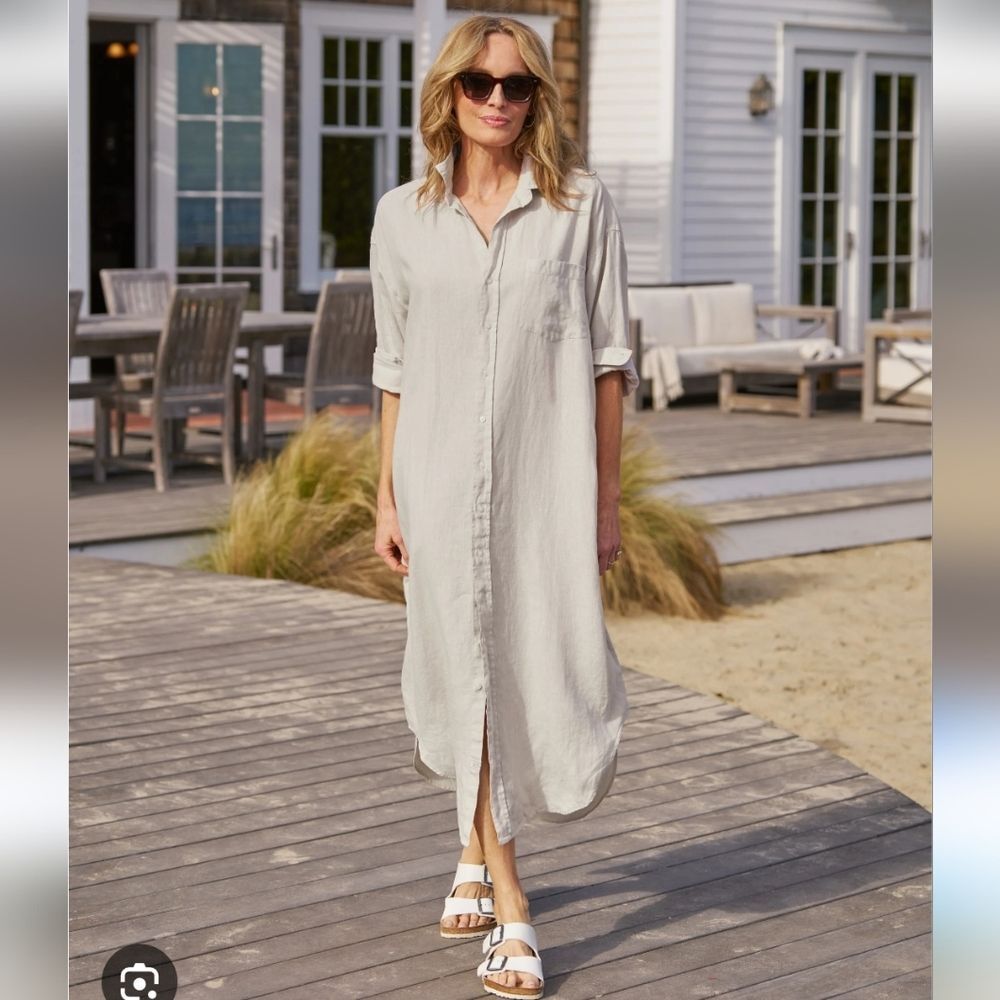 UCHUU Montréal grey linen dress